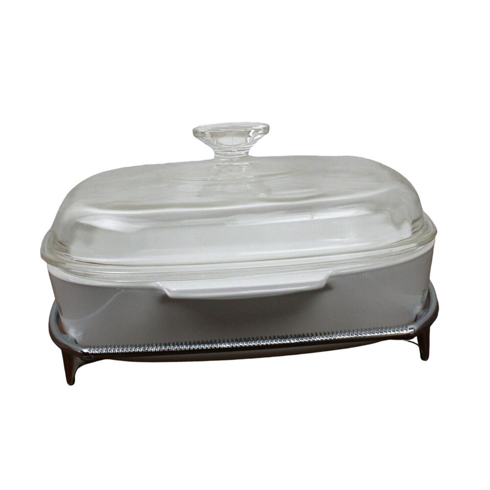 Vintage Corning Ware 9 3/4 x 9 3/4 x 2 Floral Bouquet Casserole Dish and Trivet - Picture 2 of 10